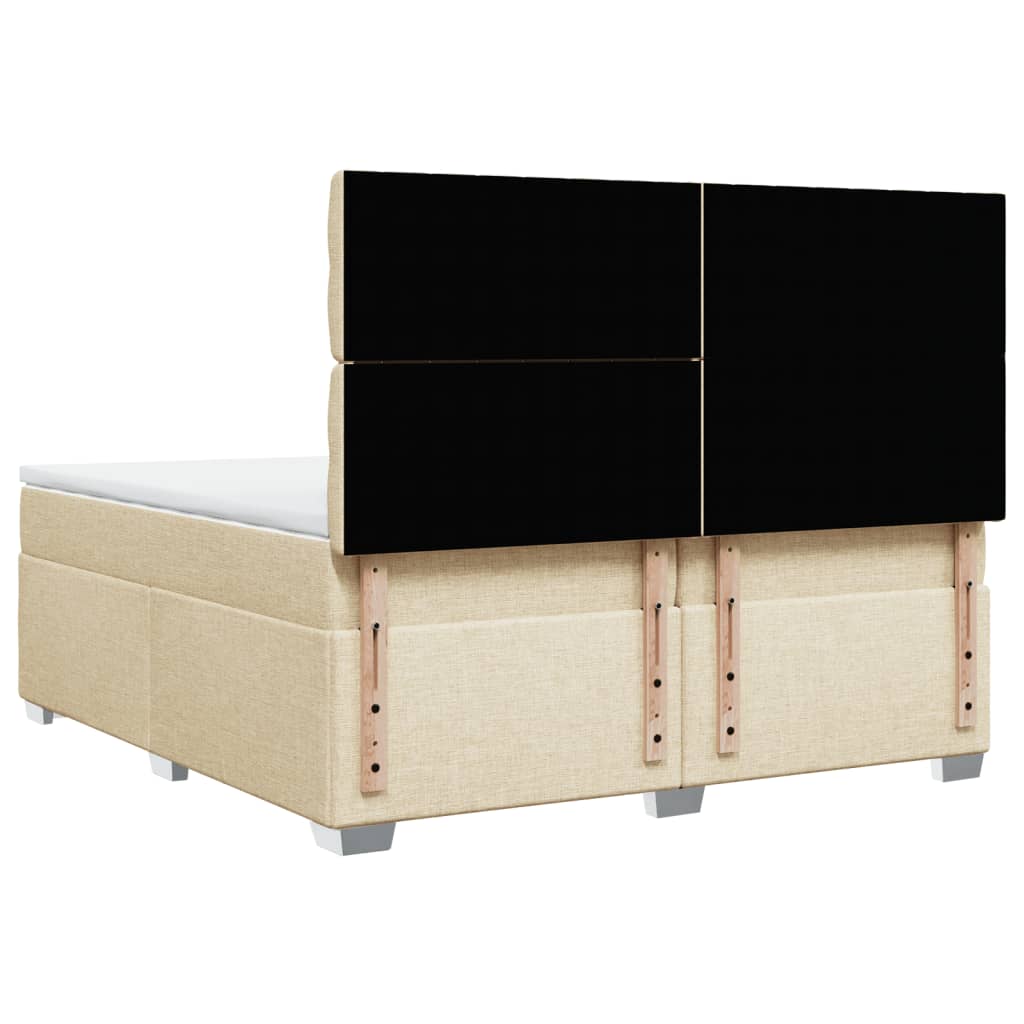Sommier à lattes de lit avec matelas Crème 200x200 cm Tissu - XIOS