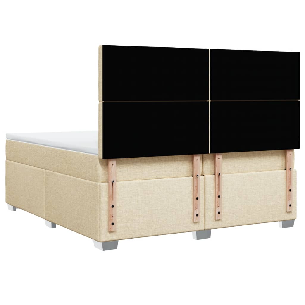 Sommier à lattes de lit avec matelas Crème 200x200 cm Tissu - XIOS
