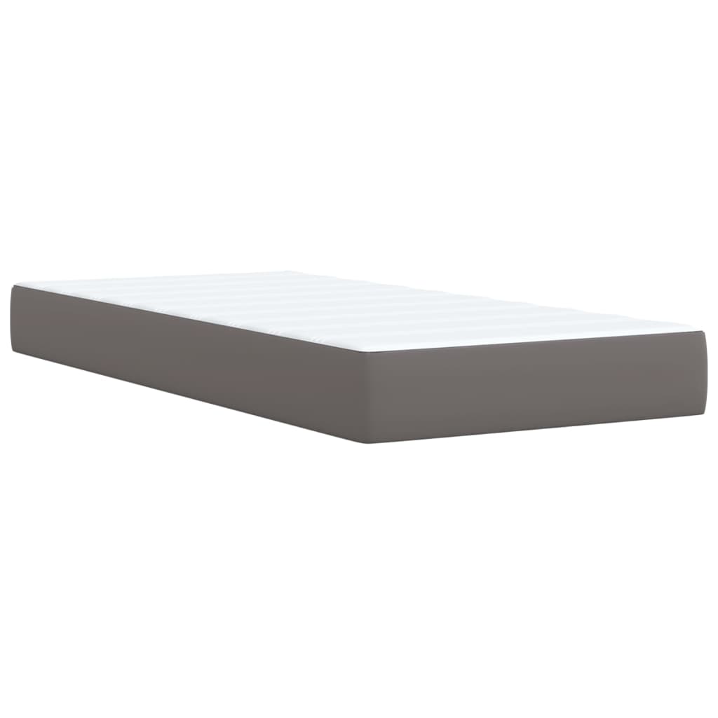 Sommier à lattes de lit avec matelas Gris 80x200 cm Similicuir - XIOS