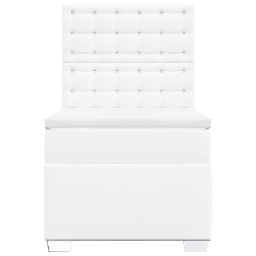 Sommier à lattes de lit avec matelas Blanc 90x200 cm Similicuir - XIOS
