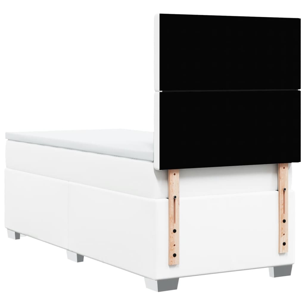 Sommier à lattes de lit avec matelas Blanc 90x200 cm Similicuir - XIOS