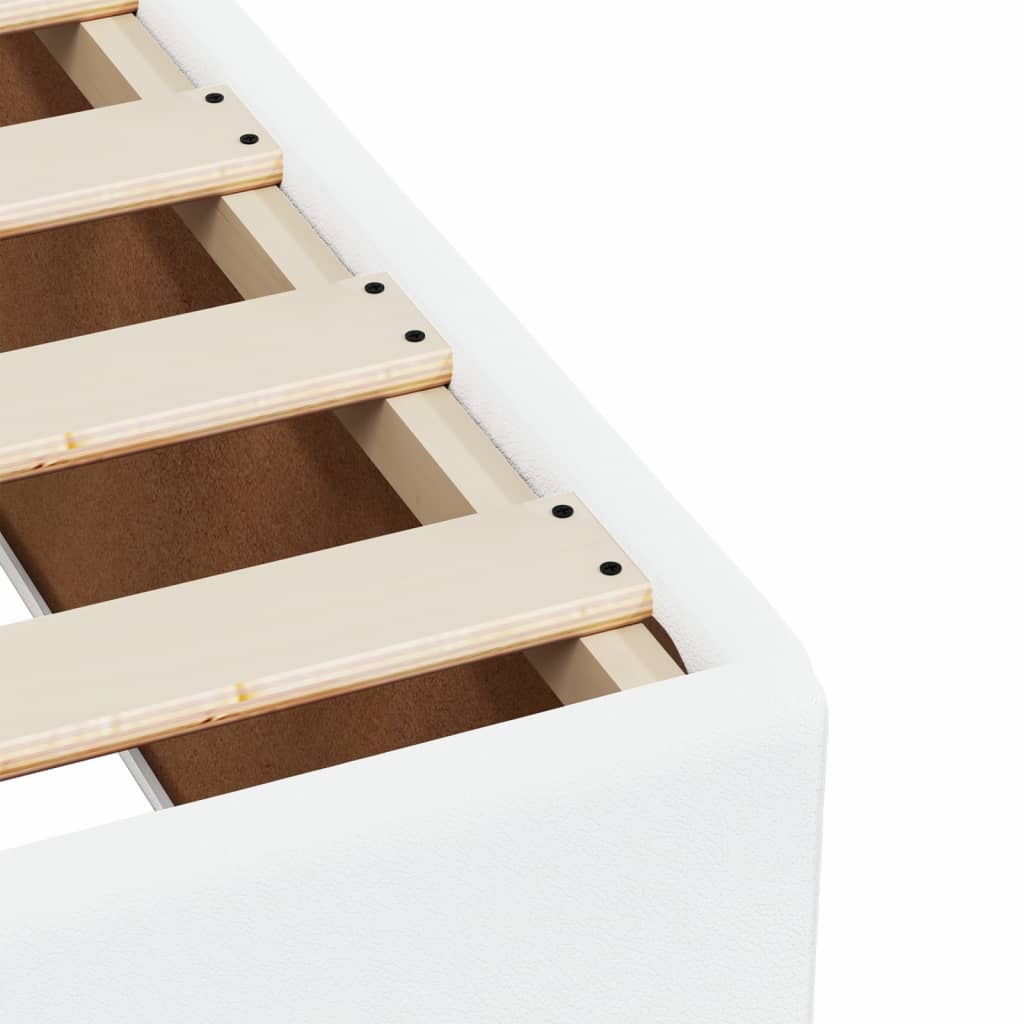Sommier à lattes de lit avec matelas Blanc 90x200 cm Similicuir - XIOS