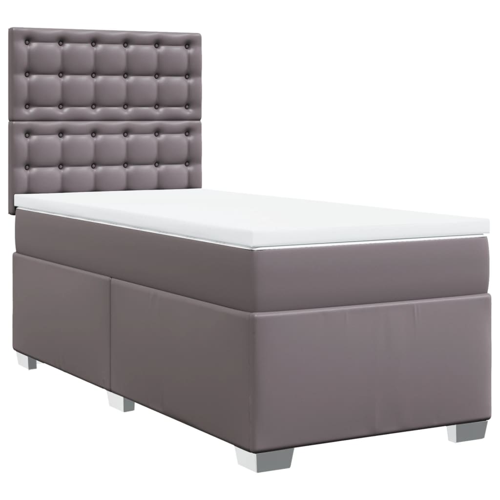 Sommier à lattes de lit avec matelas Gris 90x200 cm Similicuir - XIOS
