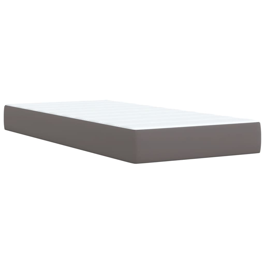 Sommier à lattes de lit avec matelas Gris 90x200 cm Similicuir - XIOS