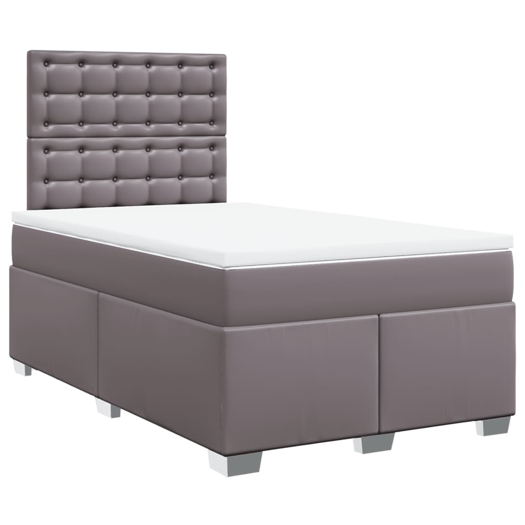 Sommier à lattes de lit avec matelas gris 120x190 cm similicuir - XIOS