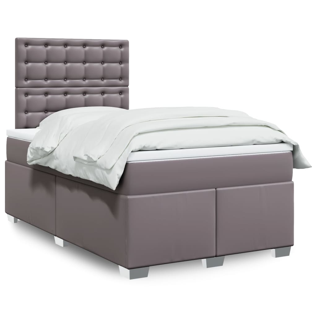 Sommier à lattes de lit avec matelas Gris 120x200 cm Similicuir - XIOS