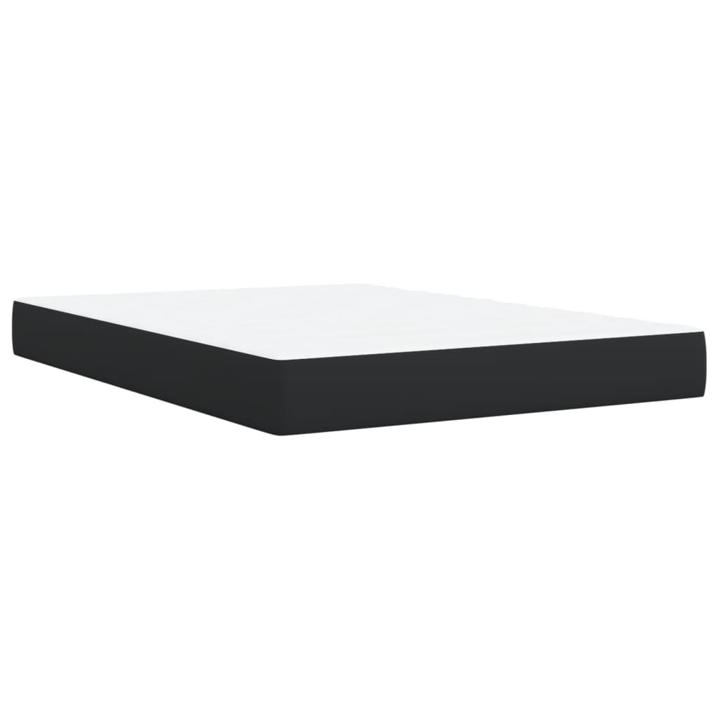 Sommier à lattes de lit avec matelas Noir 140x190 cm Similicuir - XIOS