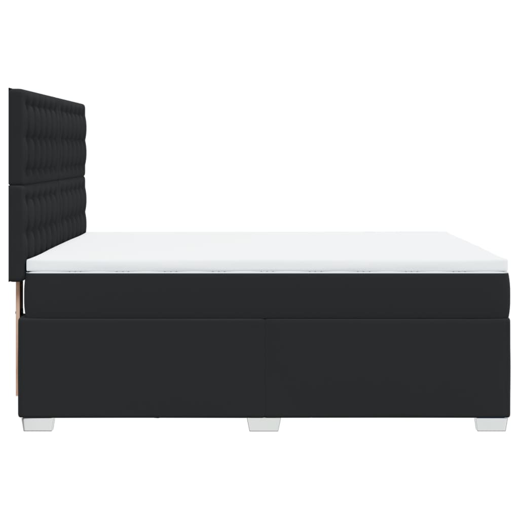 Sommier à lattes de lit avec matelas Noir 140x190 cm Similicuir - XIOS