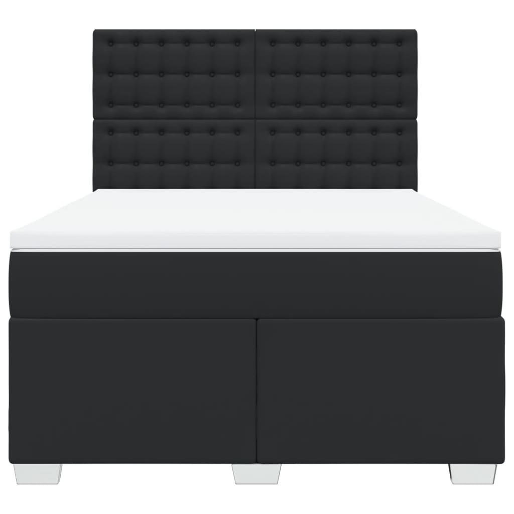 Sommier à lattes de lit avec matelas Noir 140x200 cm Similicuir - XIOS