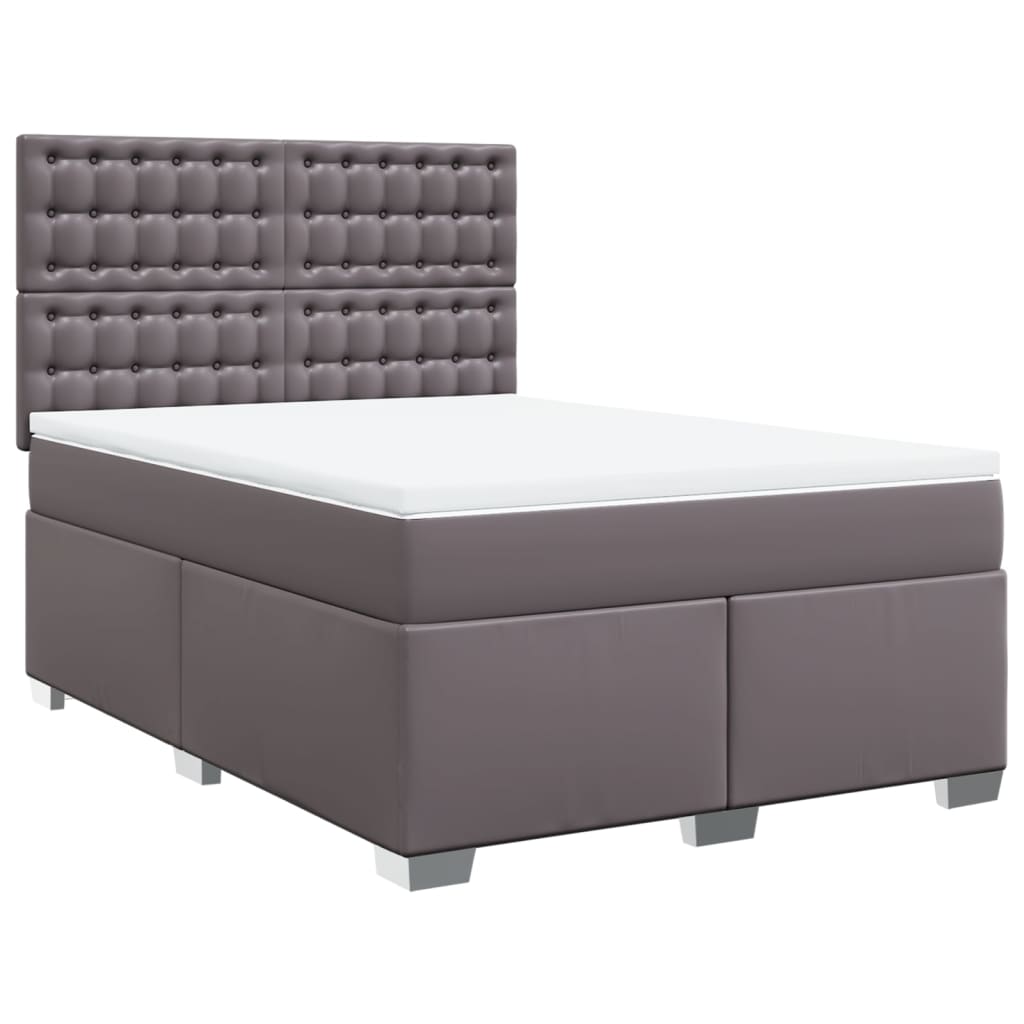 Sommier à lattes de lit avec matelas Gris 140x200 cm Similicuir - XIOS