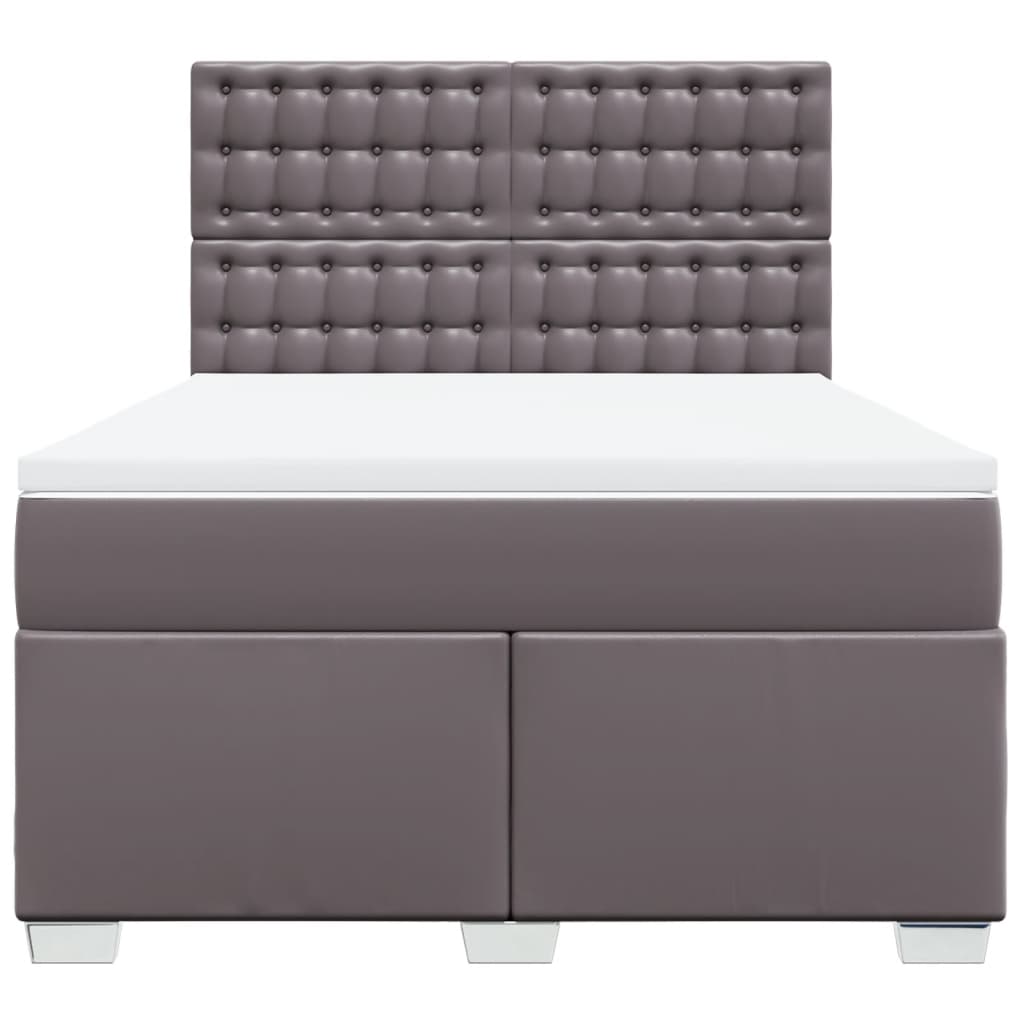 Sommier à lattes de lit avec matelas Gris 140x200 cm Similicuir - XIOS