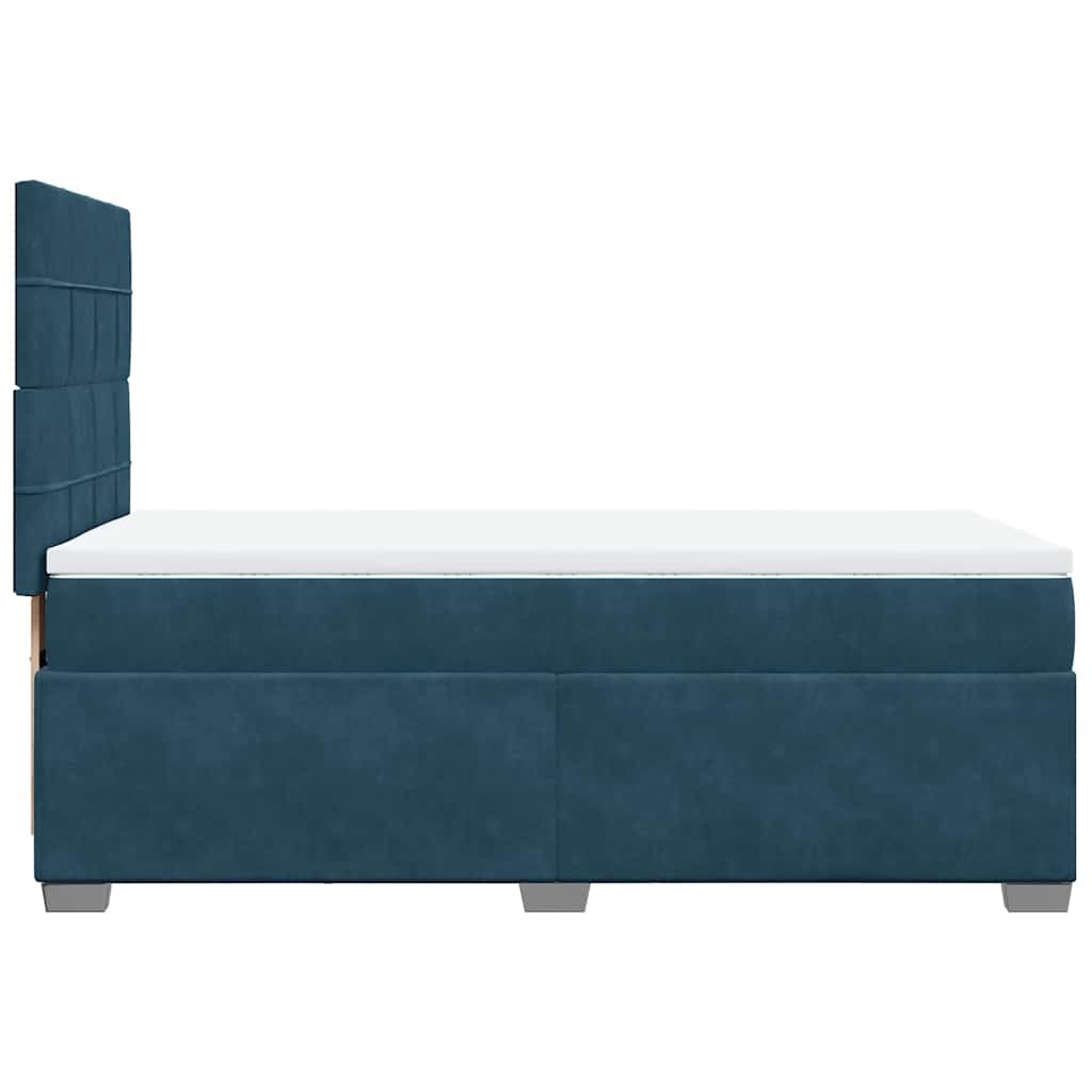 Sommier à lattes de lit avec matelas bleu 80x200 cm velours - XIOS