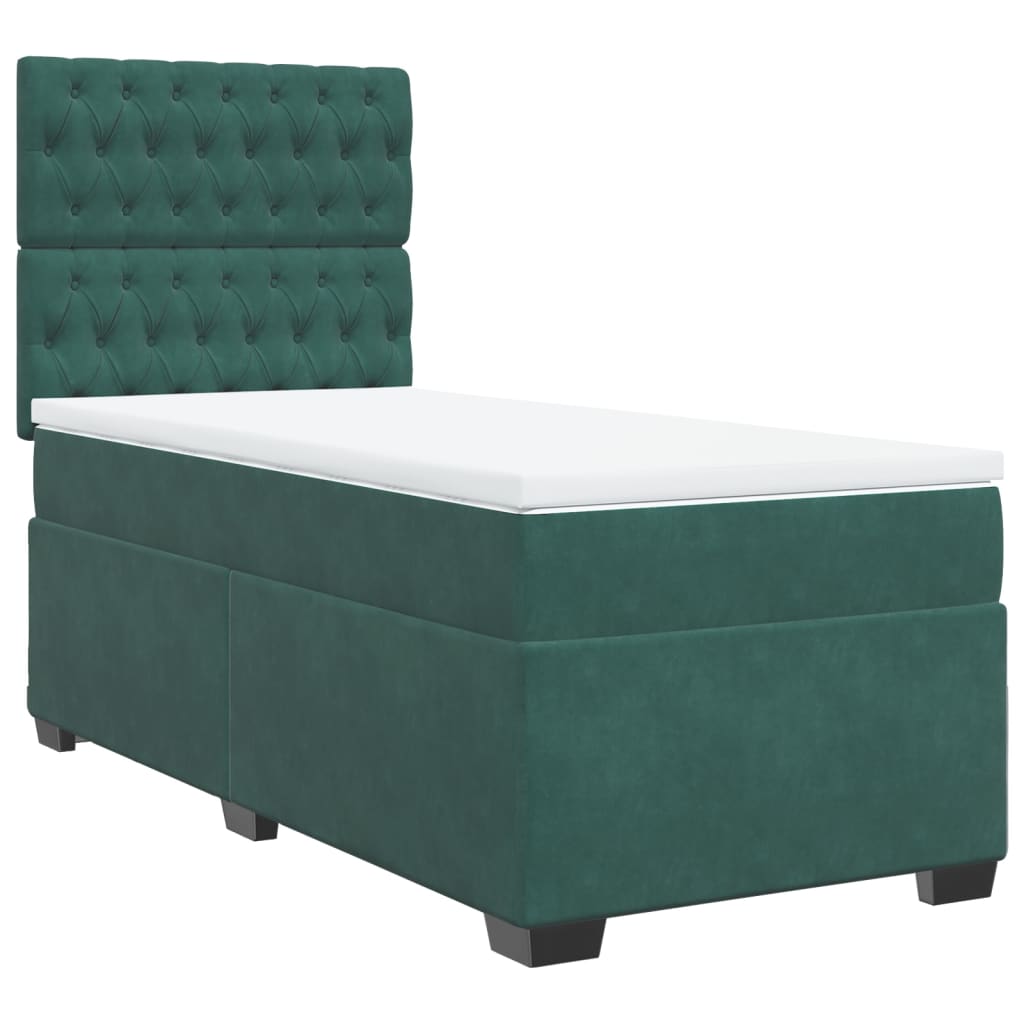 Sommier à lattes de lit et matelas Vert foncé 80x200 cm Velours - XIOS