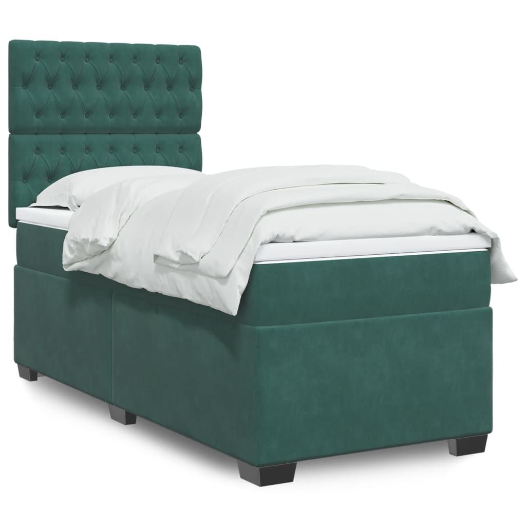 Sommier à lattes de lit et matelas Vert foncé 80x200 cm Velours - XIOS