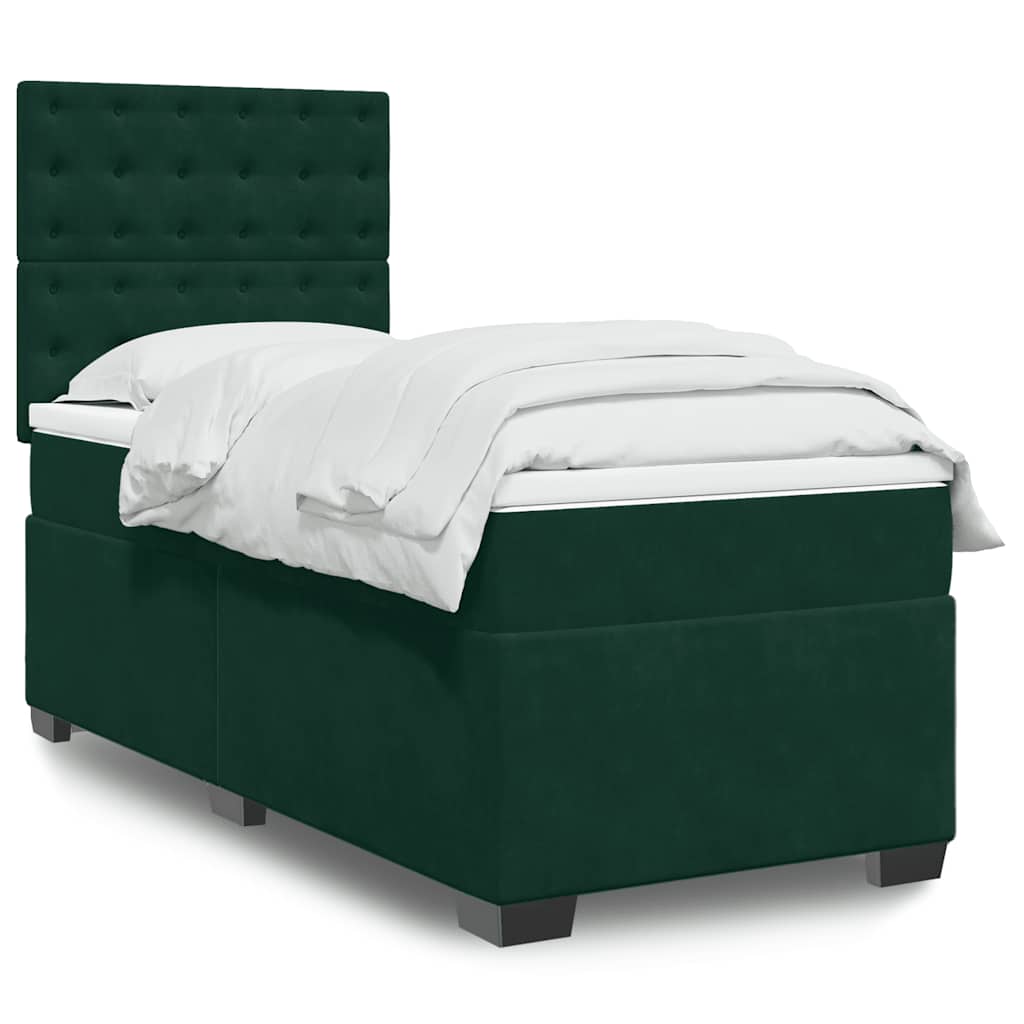 Sommier à lattes de lit et matelas Vert foncé 80x200 cm Velours - XIOS