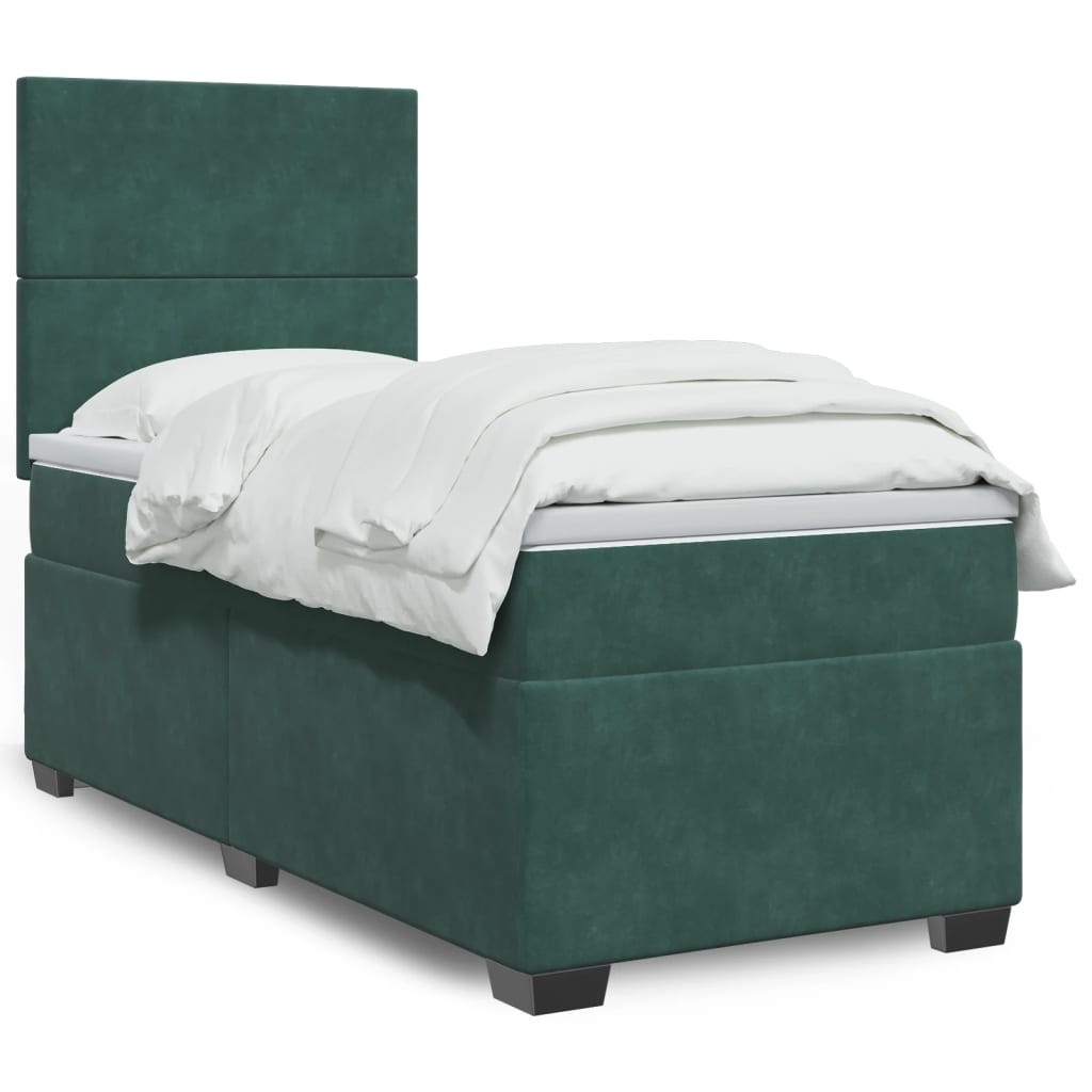 Sommier à lattes de lit avec matelas Vert foncé 90x190 cm - XIOS