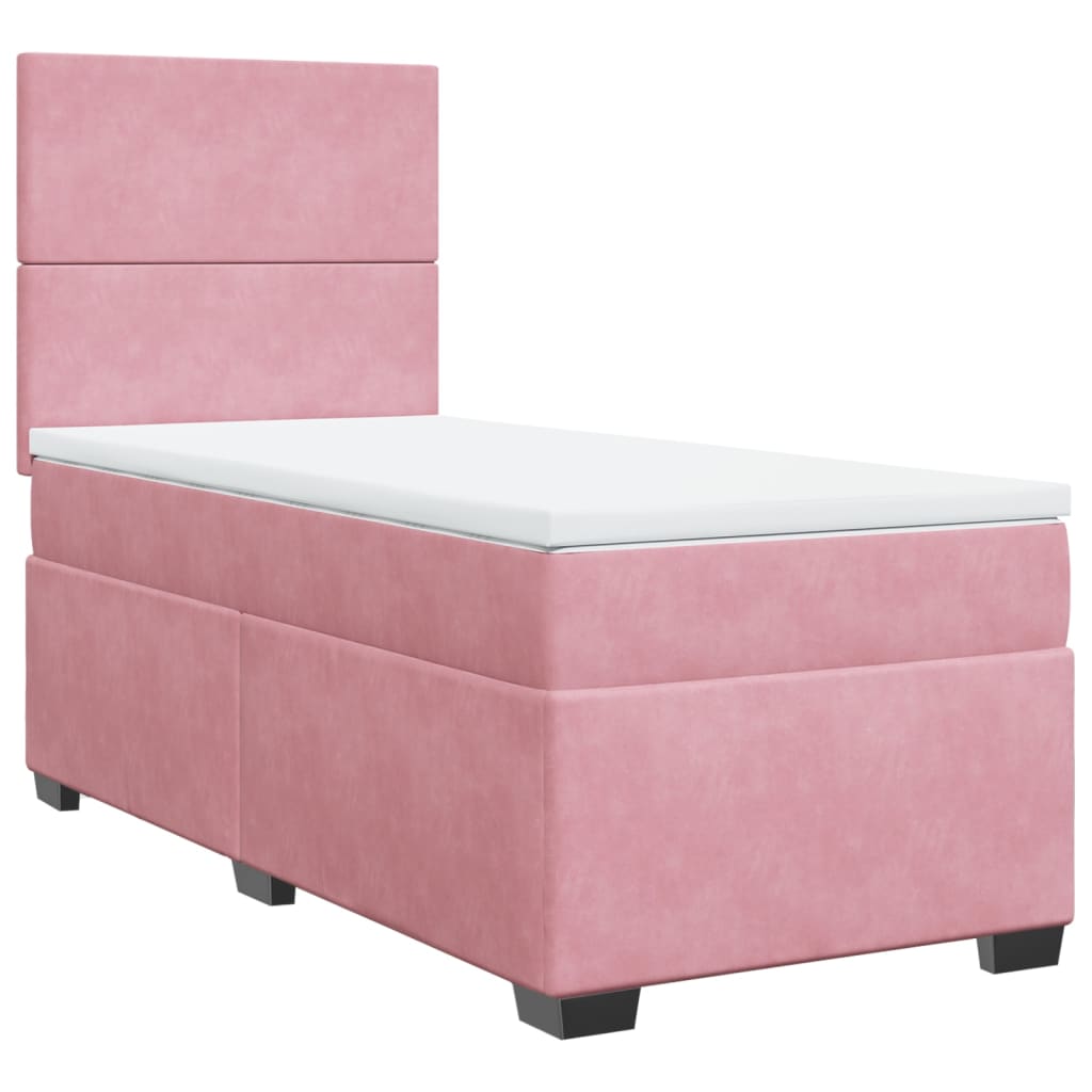 Sommier à lattes de lit avec matelas Rose 90x190 cm Velours - XIOS
