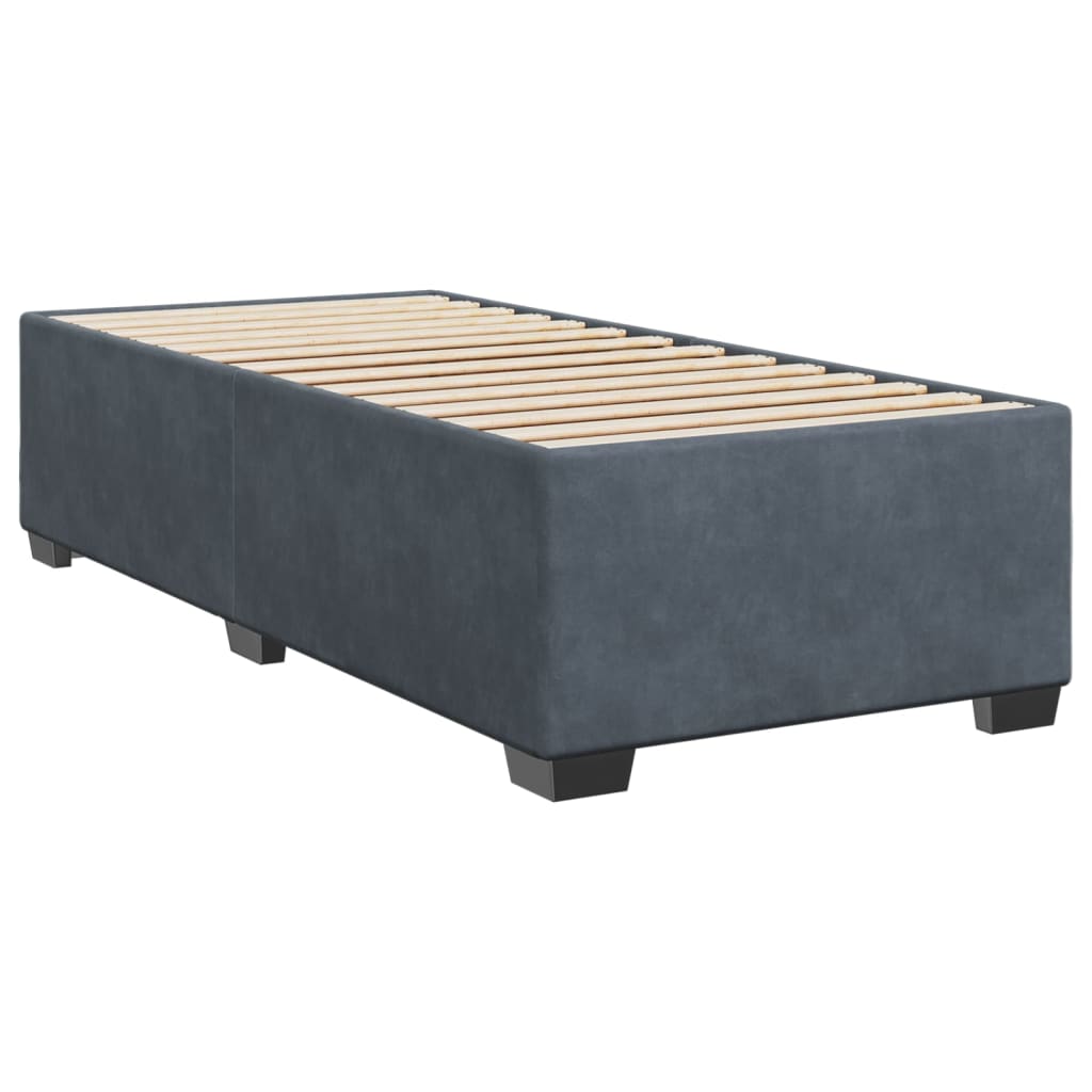 Sommier à lattes de lit et matelas Gris foncé 90x190 cm Velours - XIOS