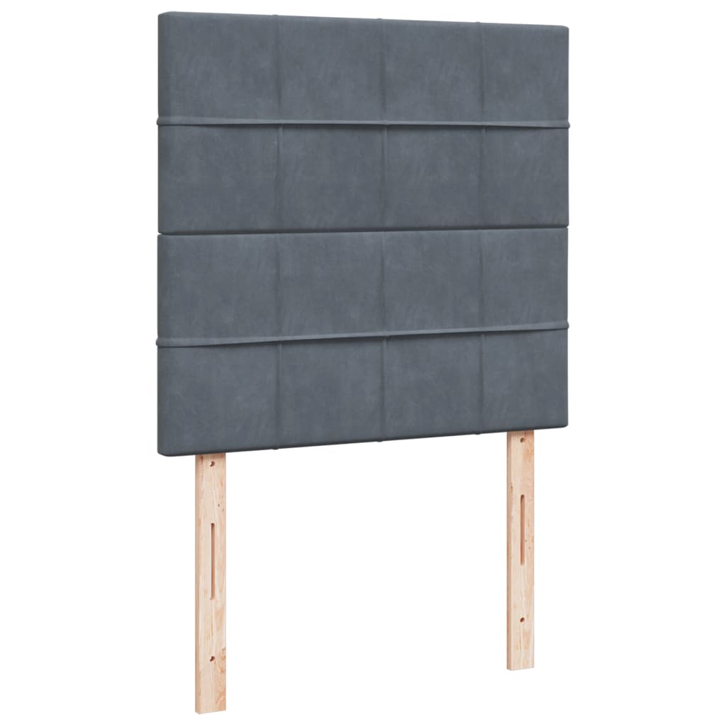Sommier à lattes de lit et matelas Gris foncé 90x190 cm Velours - XIOS