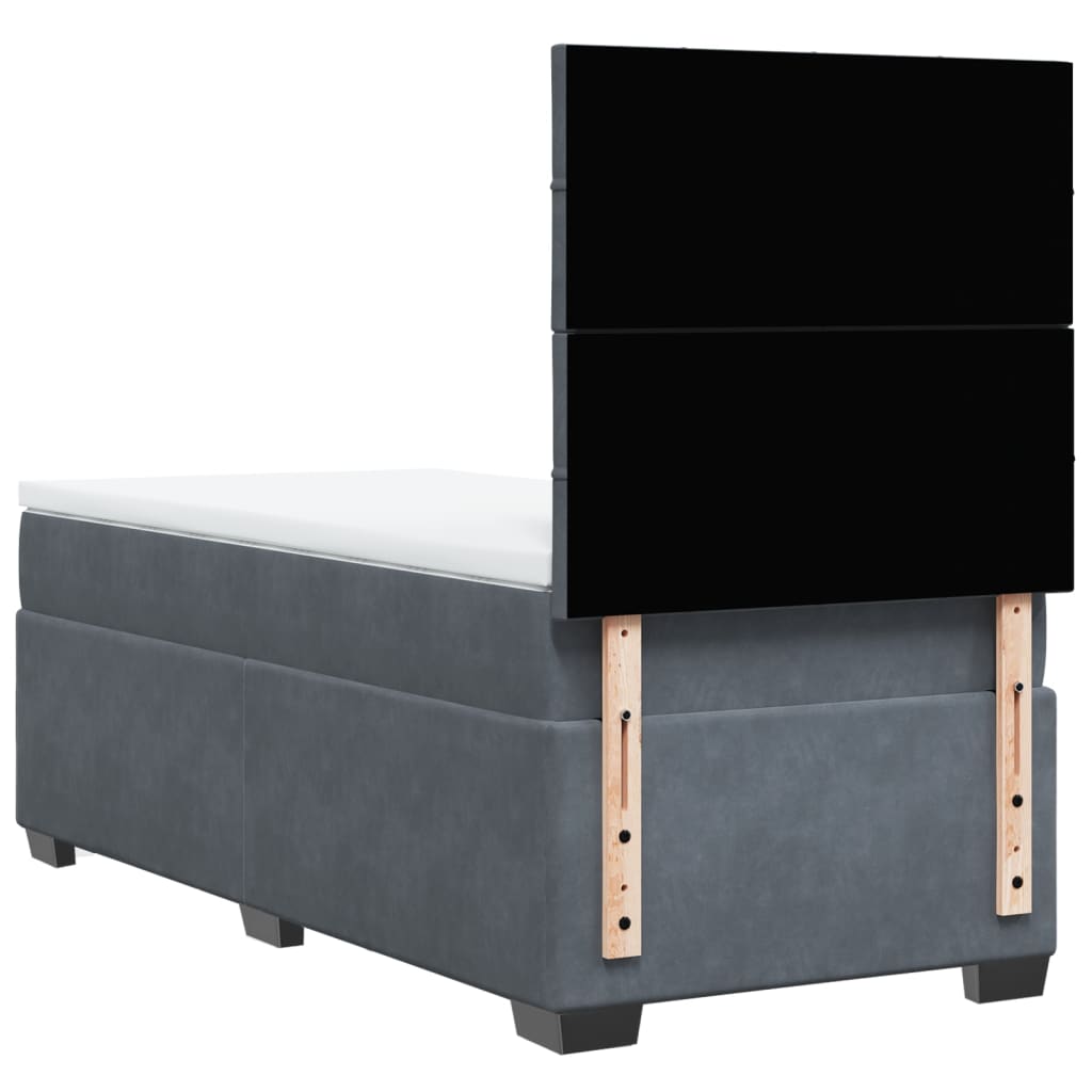 Sommier à lattes de lit et matelas Gris foncé 90x190 cm Velours - XIOS