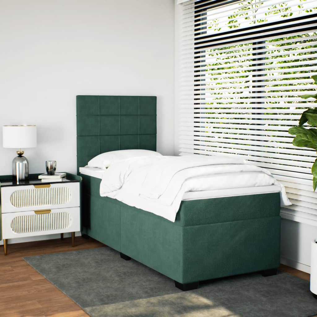 Sommier à lattes de lit avec matelas Vert foncé 90x190 cm - XIOS