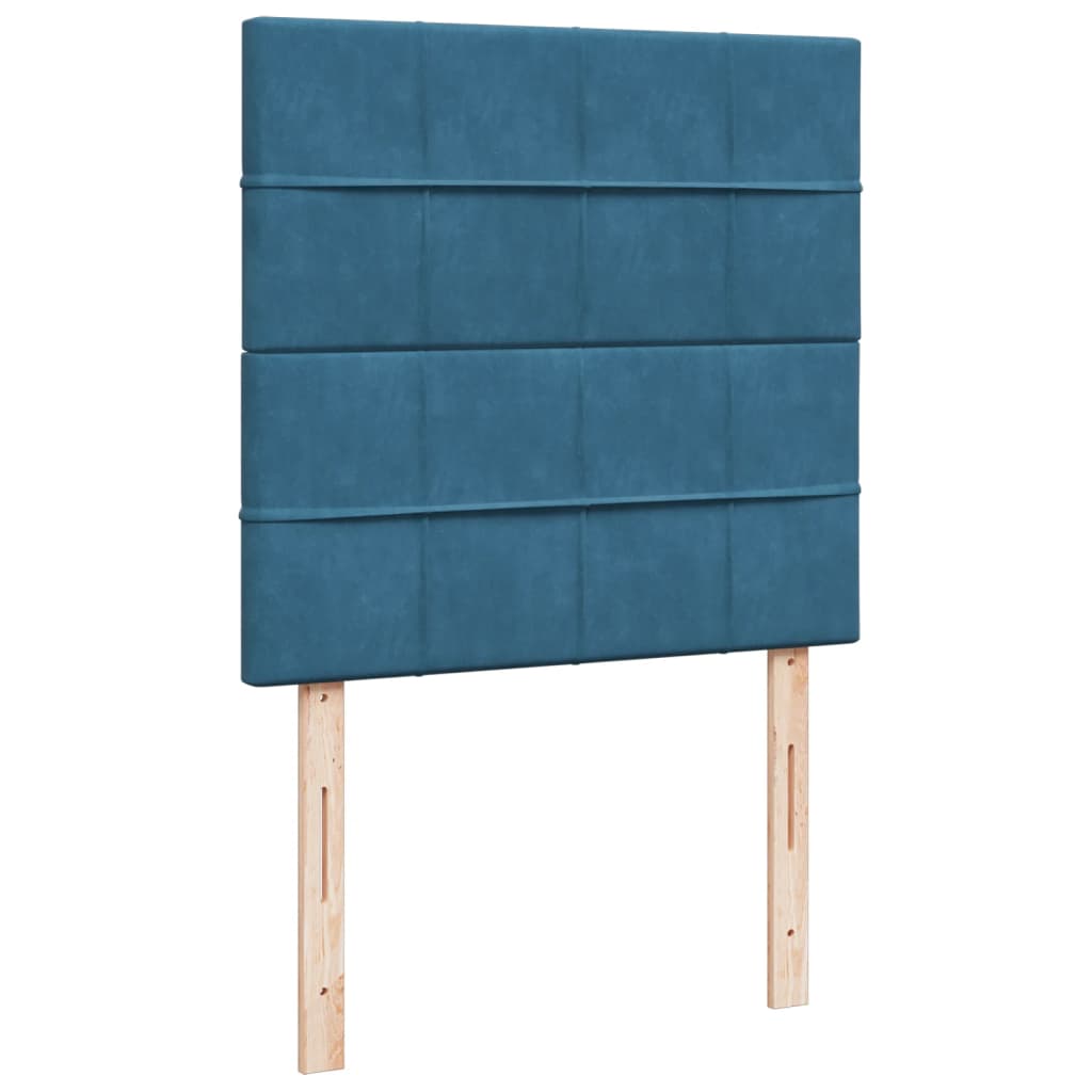 Sommier à lattes de lit avec matelas bleu 90x190 cm velours - XIOS