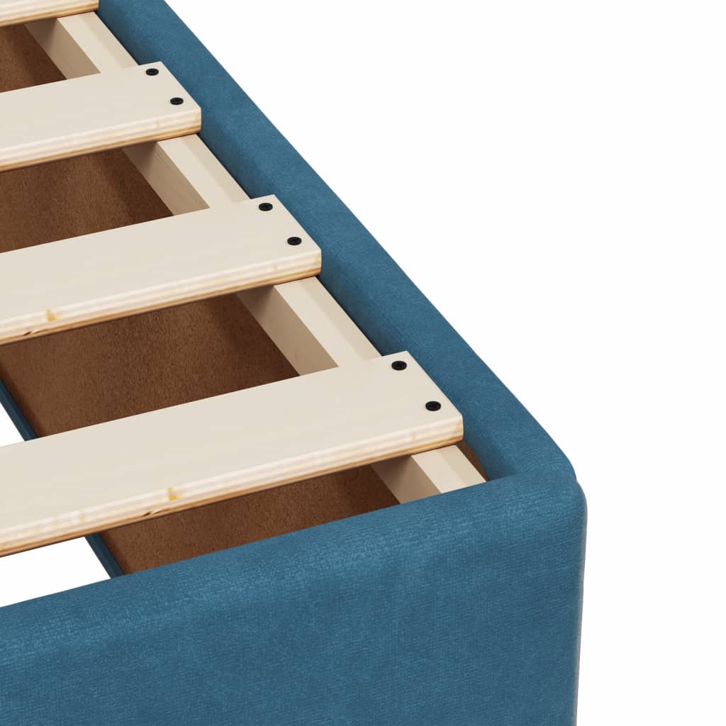 Sommier à lattes de lit avec matelas bleu 90x190 cm velours - XIOS