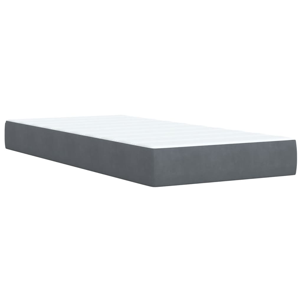 Sommier à lattes de lit et matelas Gris foncé 90x190 cm Velours - XIOS
