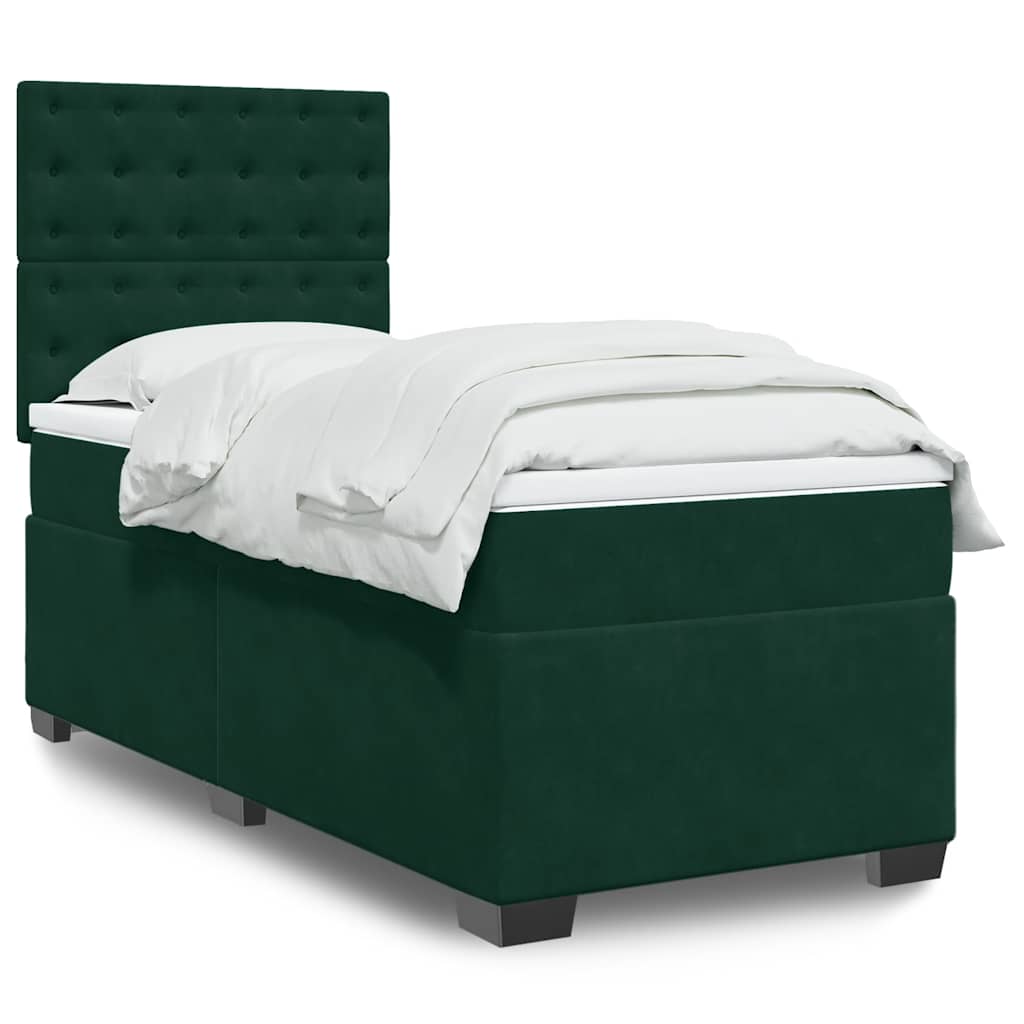 Sommier à lattes de lit avec matelas Vert foncé 90x190 cm - XIOS