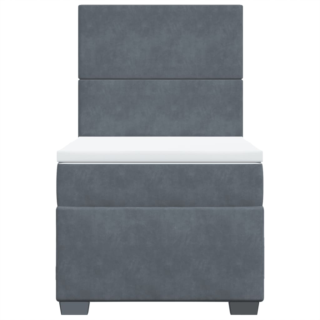 Sommier à lattes de lit et matelas Gris foncé 90x200 cm Velours - XIOS