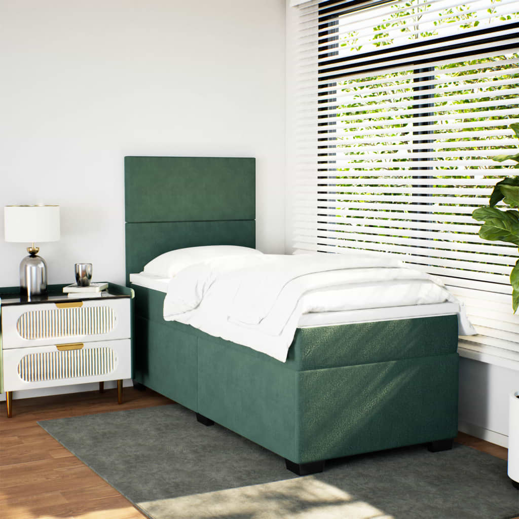 Sommier à lattes de lit avec matelas Vert foncé 90x200 cm - XIOS