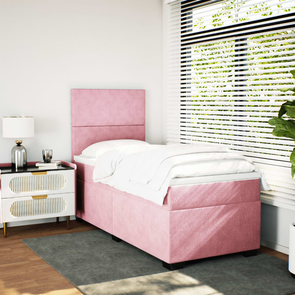 Sommier à lattes de lit avec matelas Rose 90x200 cm Velours - XIOS