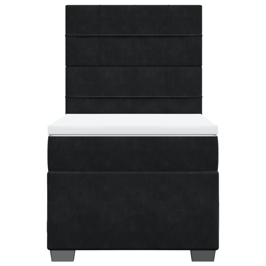 Sommier à lattes de lit avec matelas Noir 90x200 cm Velours - XIOS
