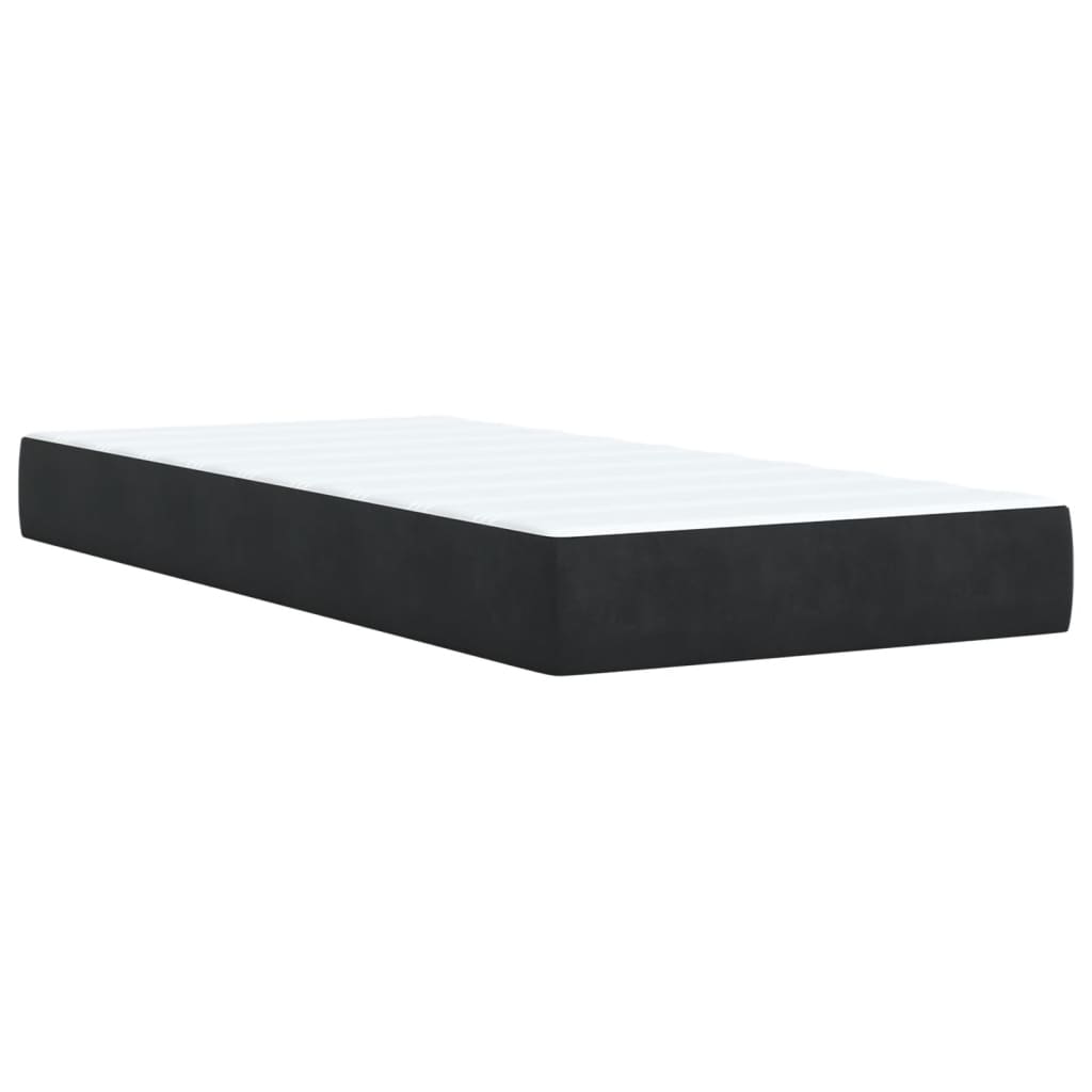 Sommier à lattes de lit avec matelas Noir 90x200 cm Velours - XIOS