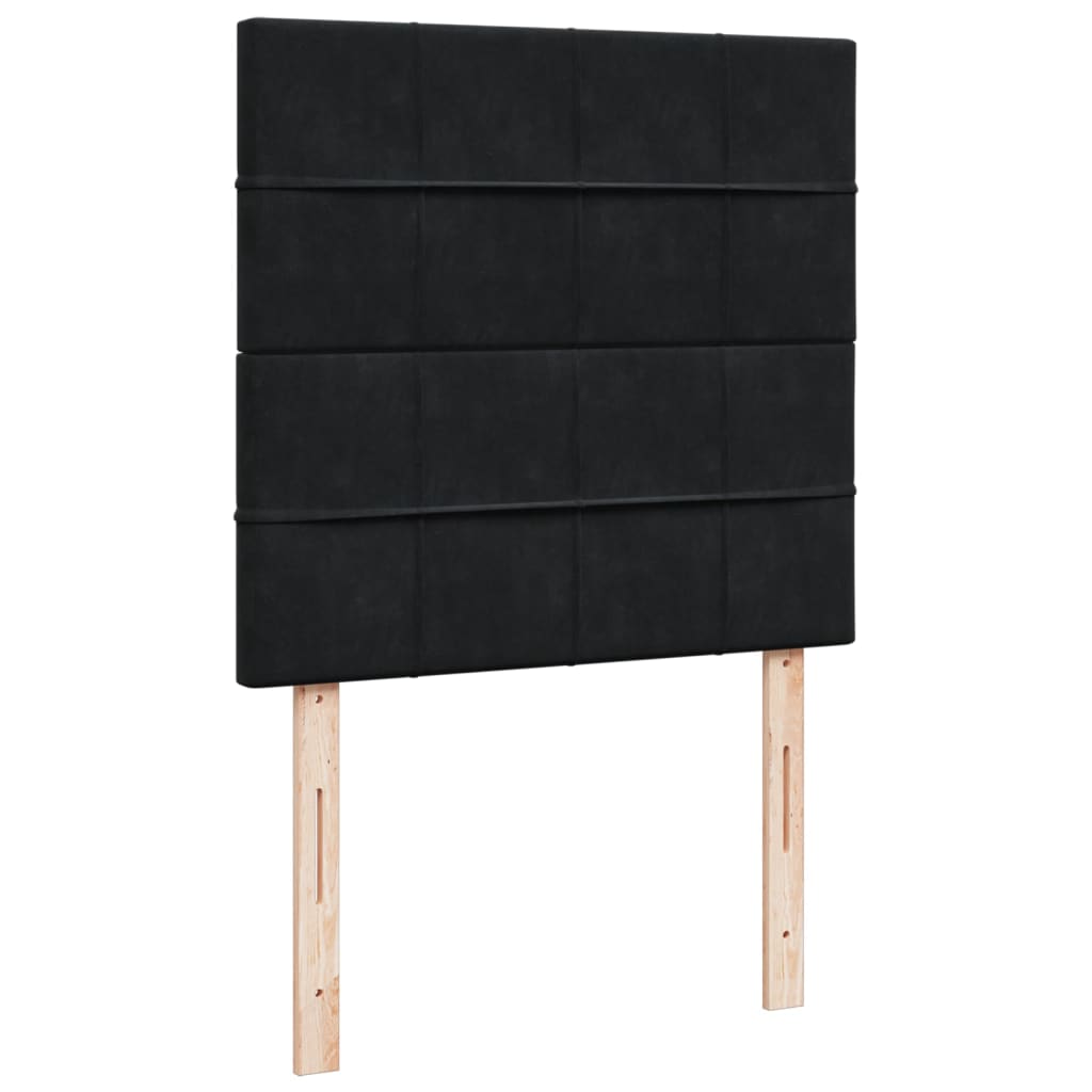Sommier à lattes de lit avec matelas Noir 90x200 cm Velours - XIOS