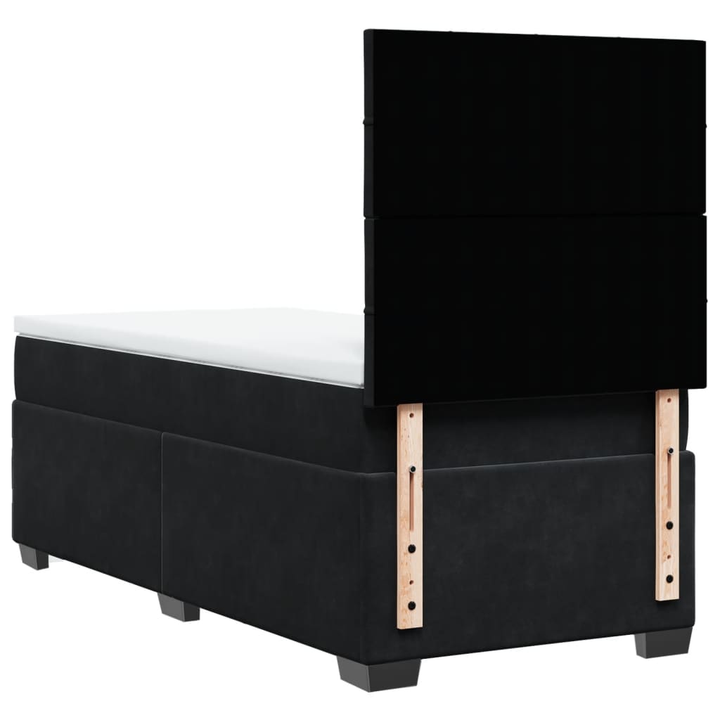 Sommier à lattes de lit avec matelas Noir 90x200 cm Velours - XIOS