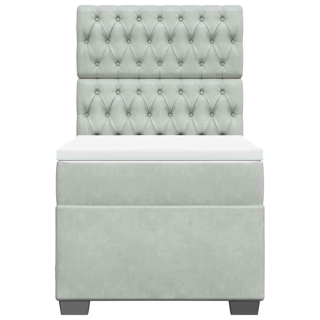 Sommier à lattes de lit et matelas Gris clair 90x200 cm Velours - XIOS