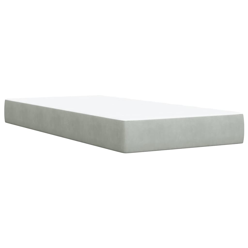 Sommier à lattes de lit et matelas Gris clair 90x200 cm Velours - XIOS