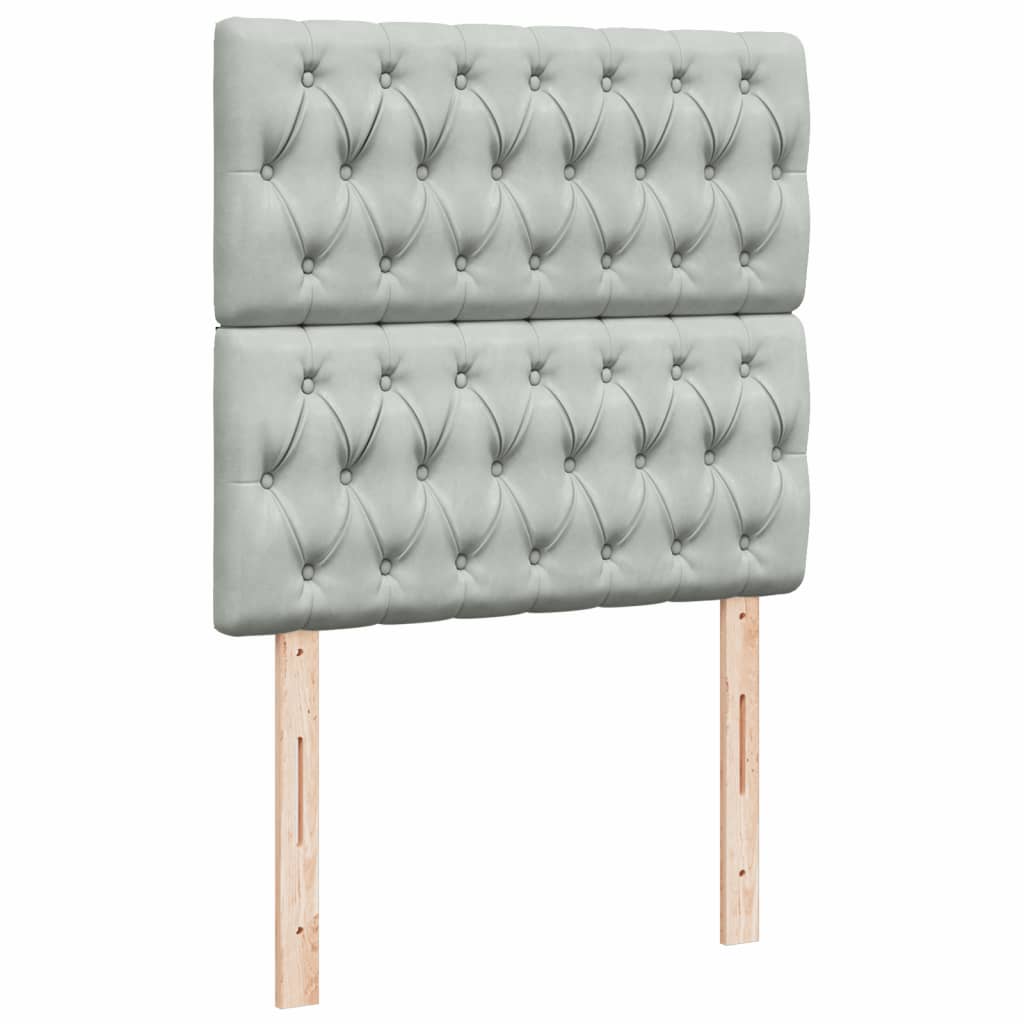 Sommier à lattes de lit et matelas Gris clair 90x200 cm Velours - XIOS