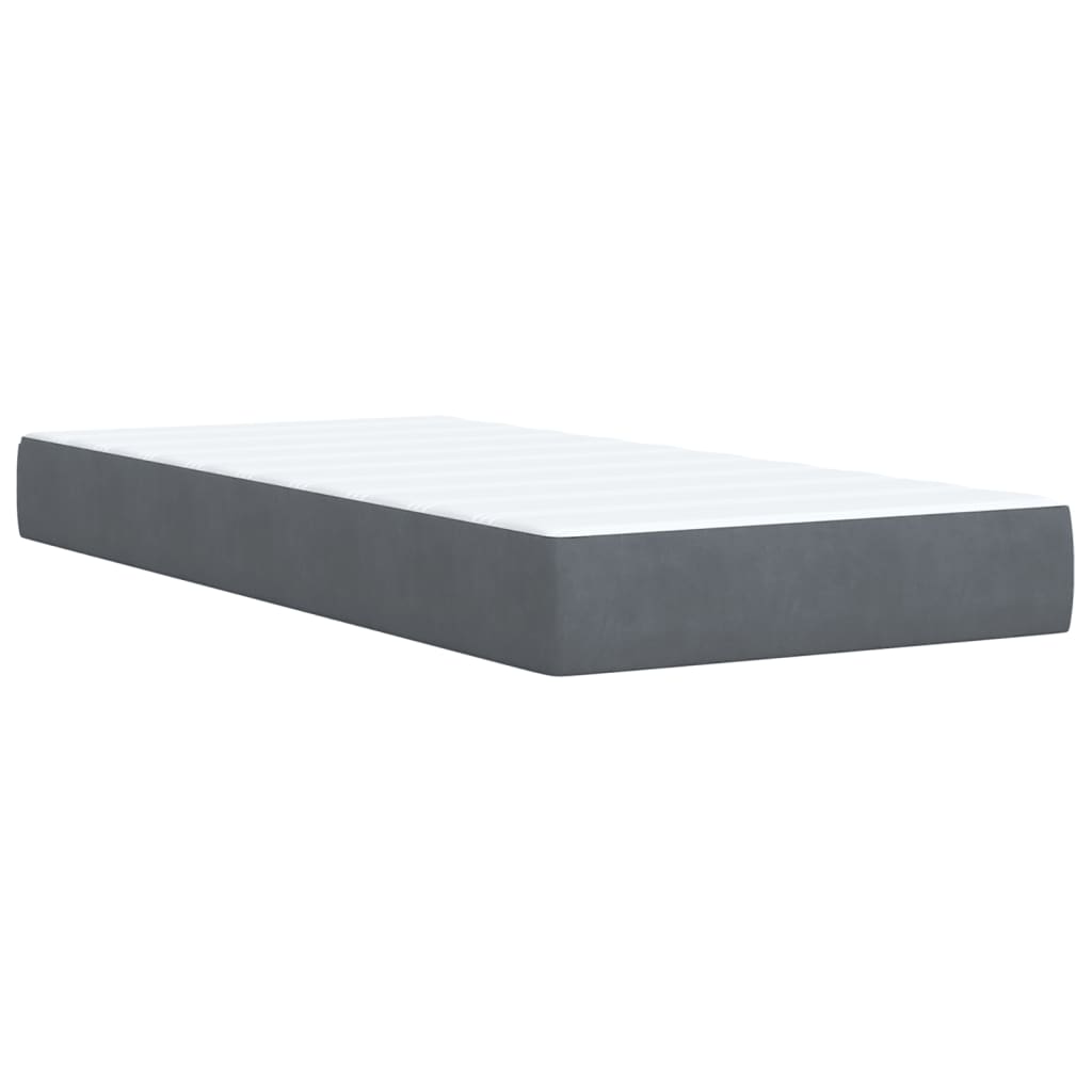 Sommier à lattes de lit et matelas Gris foncé 90x200 cm Velours - XIOS