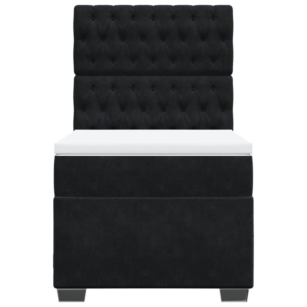 Sommier à lattes de lit avec matelas Noir 90x200 cm Velours - XIOS