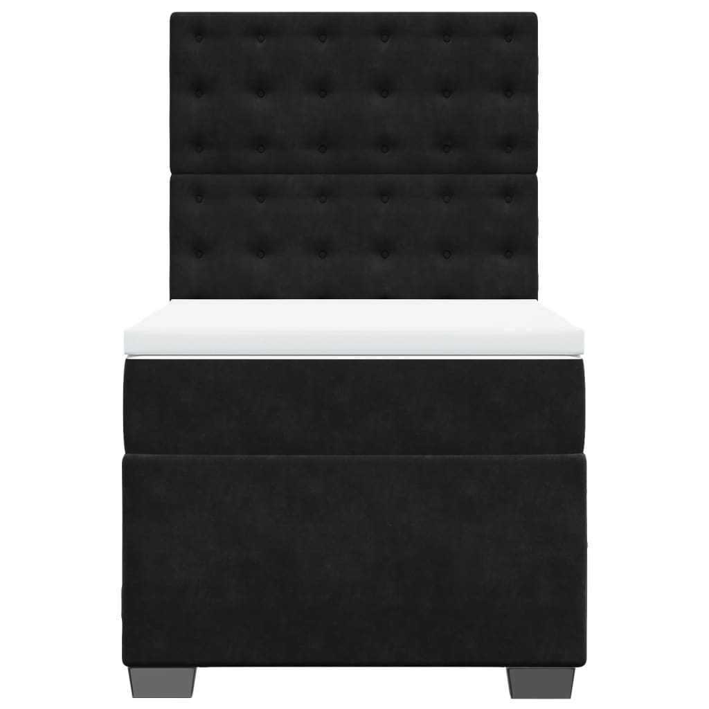 Sommier à lattes de lit avec matelas Noir 90x200 cm Velours - XIOS