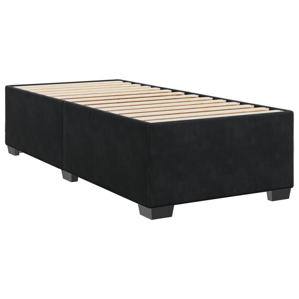 Sommier à lattes de lit avec matelas Noir 90x200 cm Velours - XIOS