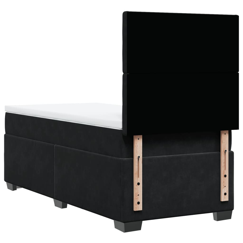 Sommier à lattes de lit avec matelas Noir 90x200 cm Velours - XIOS