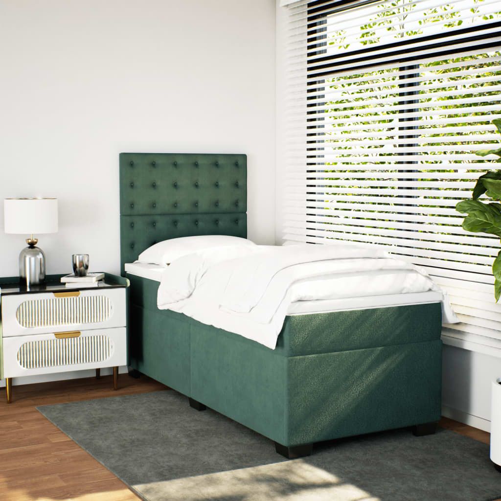 Sommier à lattes de lit avec matelas Vert foncé 90x200 cm - XIOS