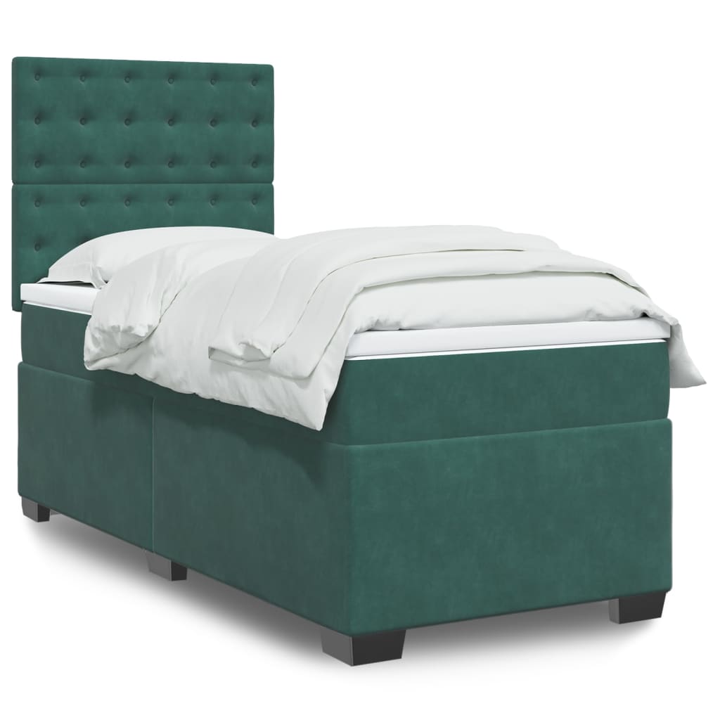 Sommier à lattes de lit avec matelas Vert foncé 90x200 cm - XIOS