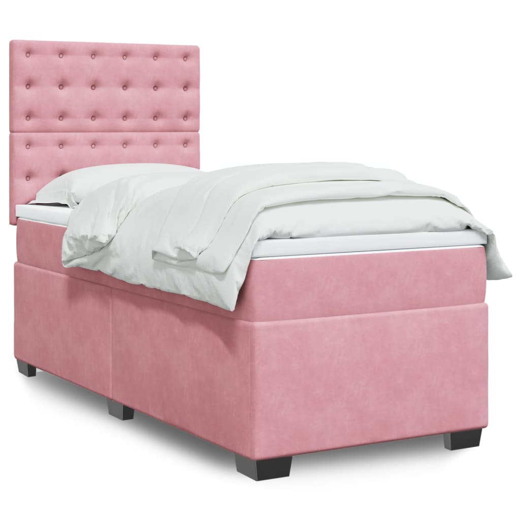 Sommier à lattes de lit avec matelas Rose 90x200 cm Velours - XIOS