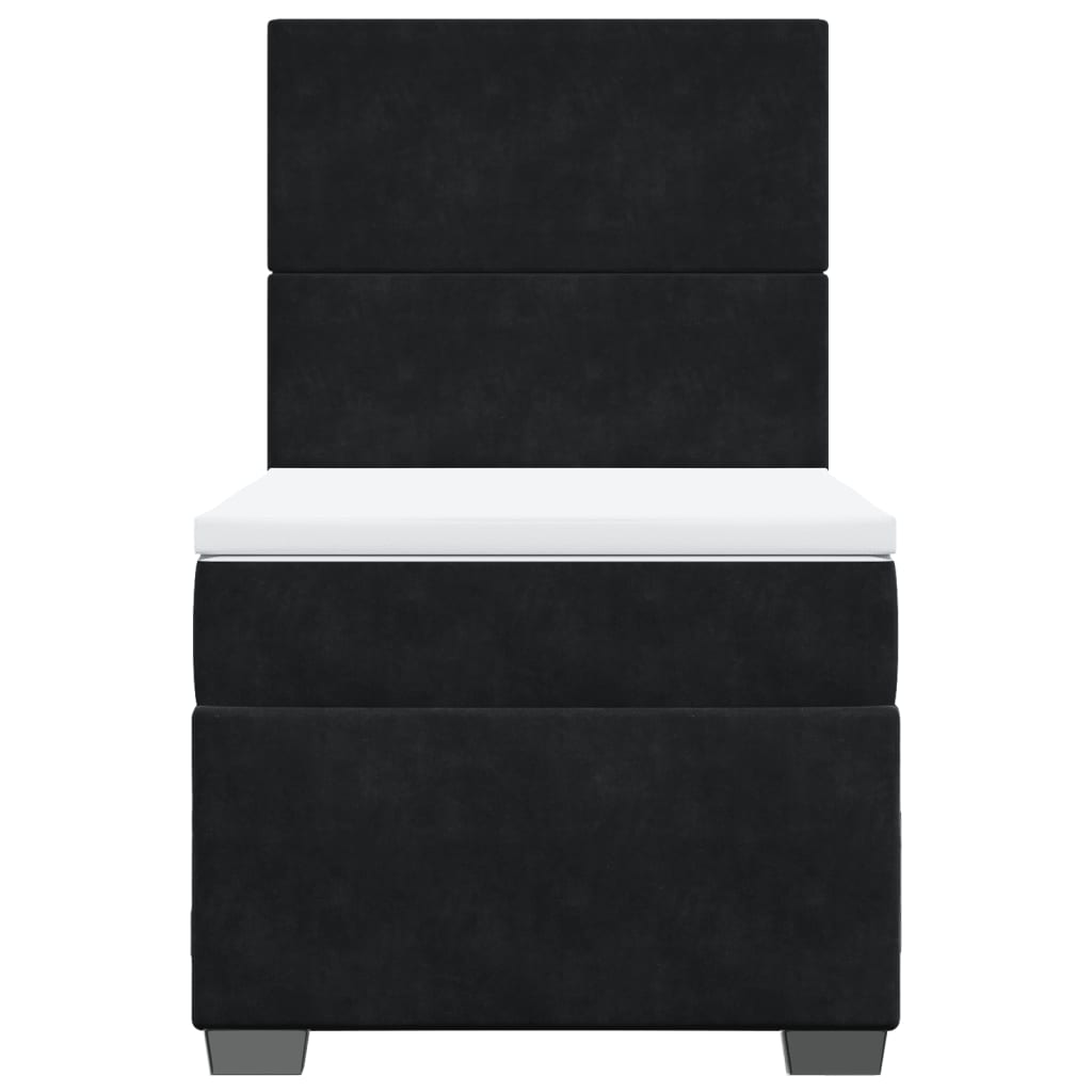 Sommier à lattes de lit avec matelas Noir 100x200 cm Velours - XIOS