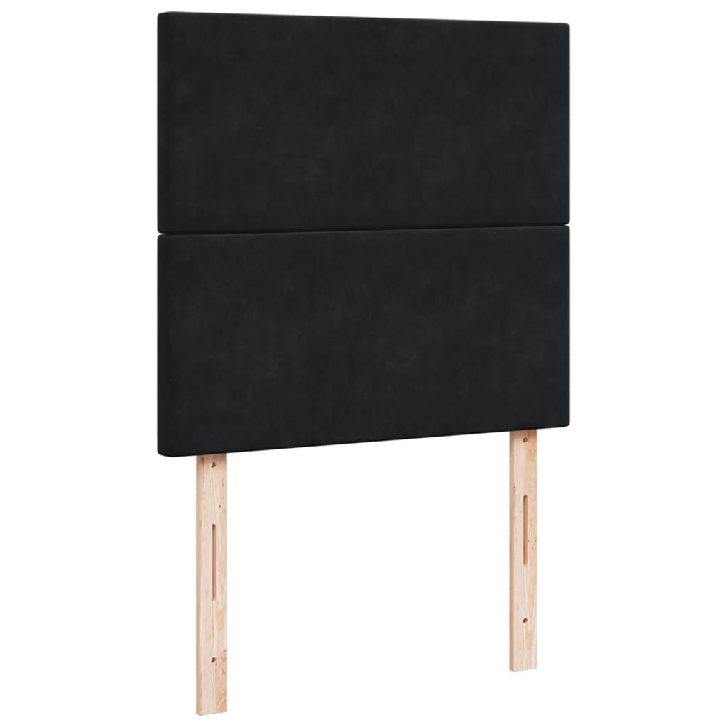 Sommier à lattes de lit avec matelas Noir 100x200 cm Velours - XIOS
