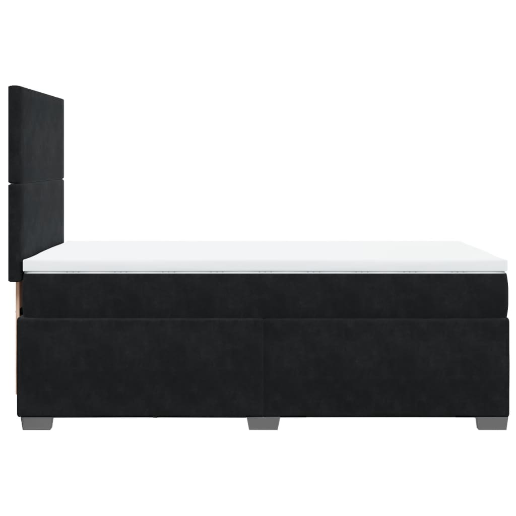 Sommier à lattes de lit avec matelas Noir 100x200 cm Velours - XIOS